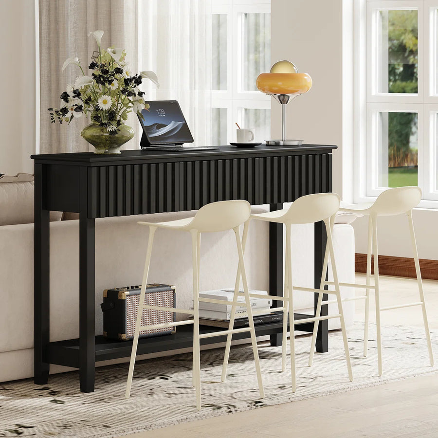 Veyronis Modern 3-Drawer Console Table | Black Entryway Table, image 9