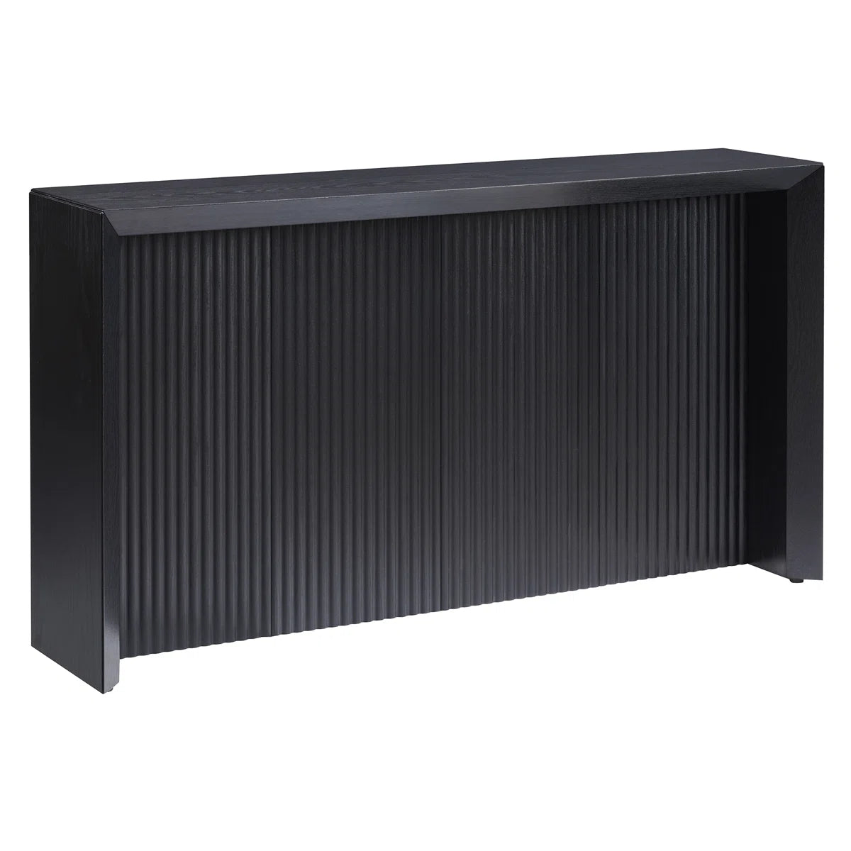 Sorenza Modern Fluted Console Table | Black Grain Entryway Table, image 3