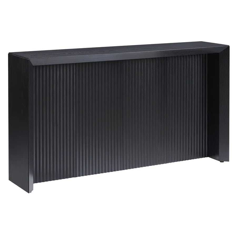 Sorenza Modern Fluted Console Table | Black Grain Entryway Table, image 3