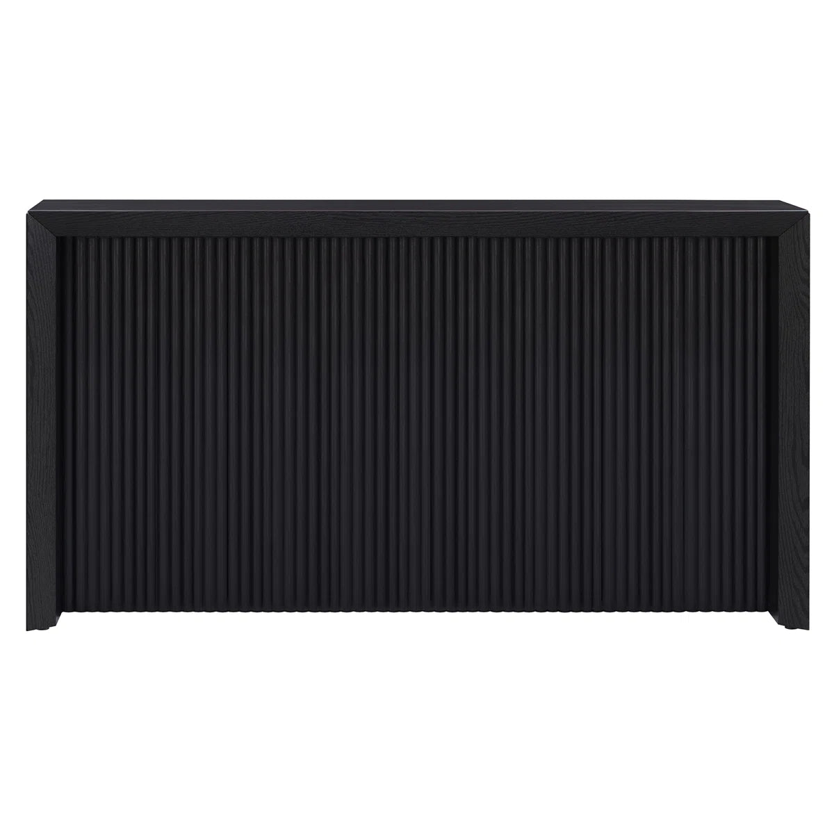 Sorenza Modern Fluted Console Table | Black Grain Entryway Table, image 4