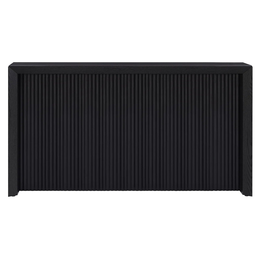 Sorenza Modern Fluted Console Table | Black Grain Entryway Table, image 4