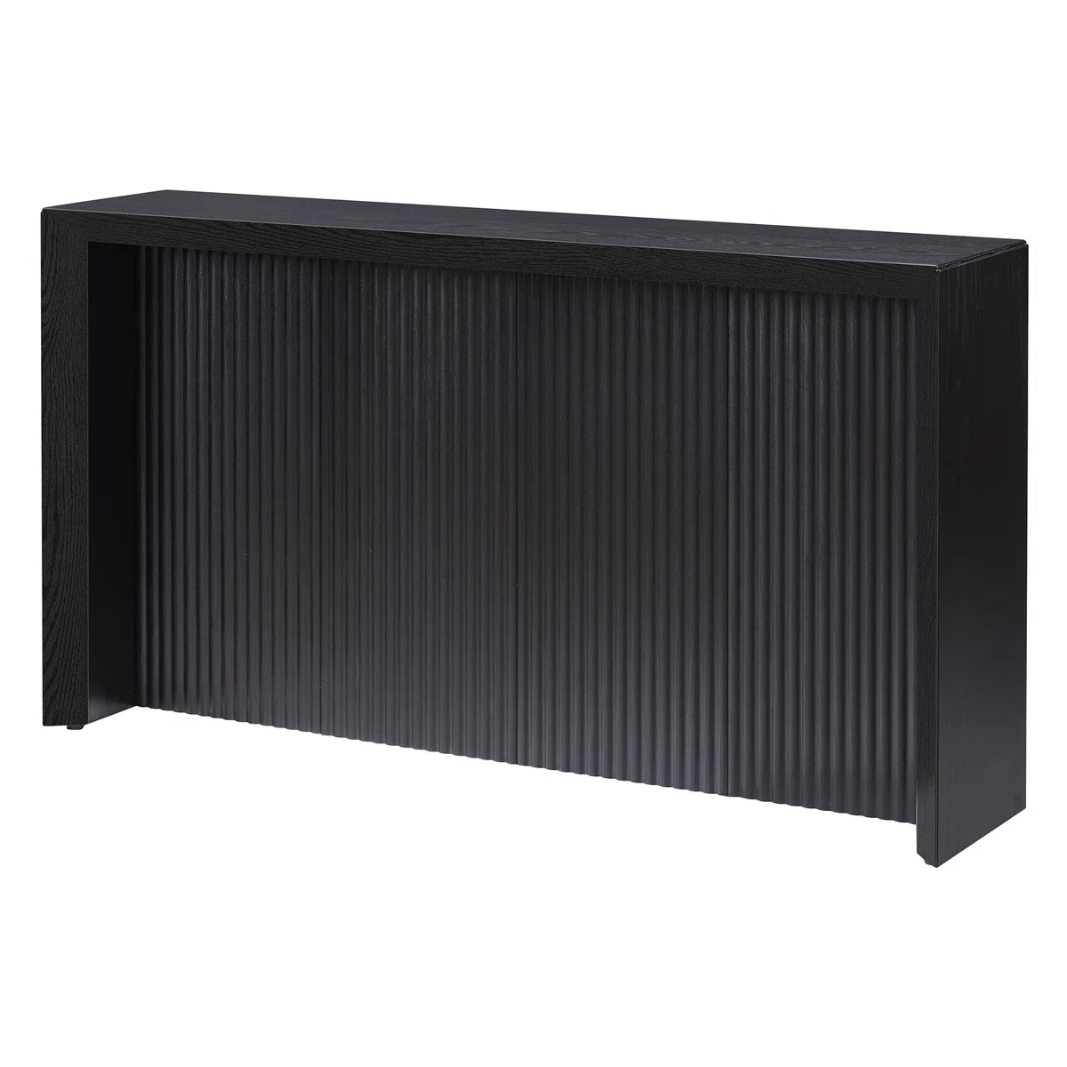 Sorenza Modern Fluted Console Table | Black Grain Entryway Table, image 5