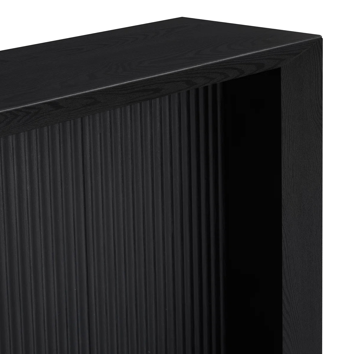 Sorenza Modern Fluted Console Table | Black Grain Entryway Table, image 7