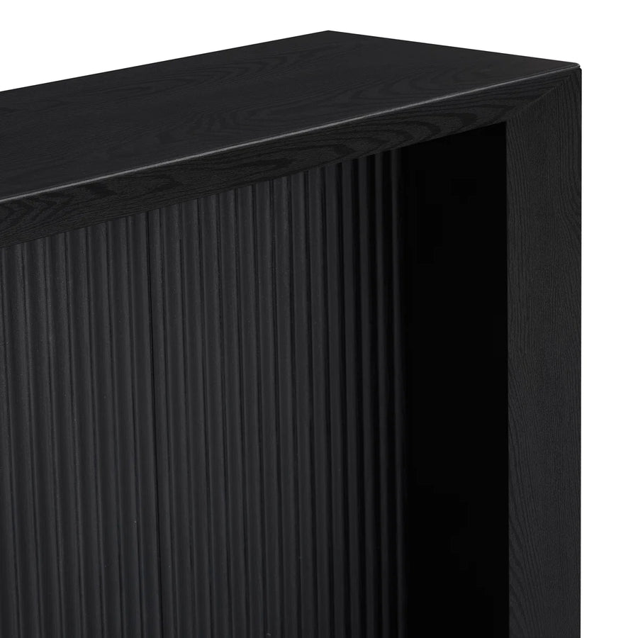 Sorenza Modern Fluted Console Table | Black Grain Entryway Table, image 7