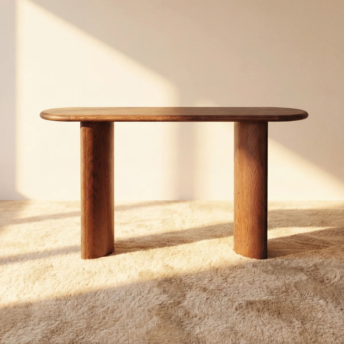 Oryn Modern White Oak Console Table | Brown Oak Entryway Table, image 5