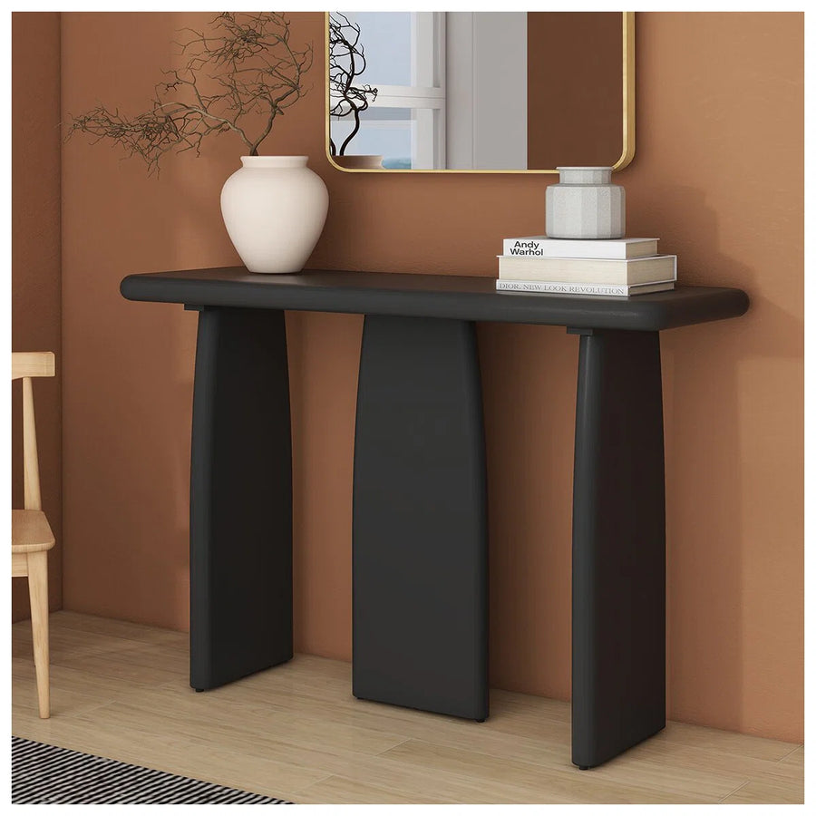 Ravion Modern Console Table with Triple-Pedestal Base