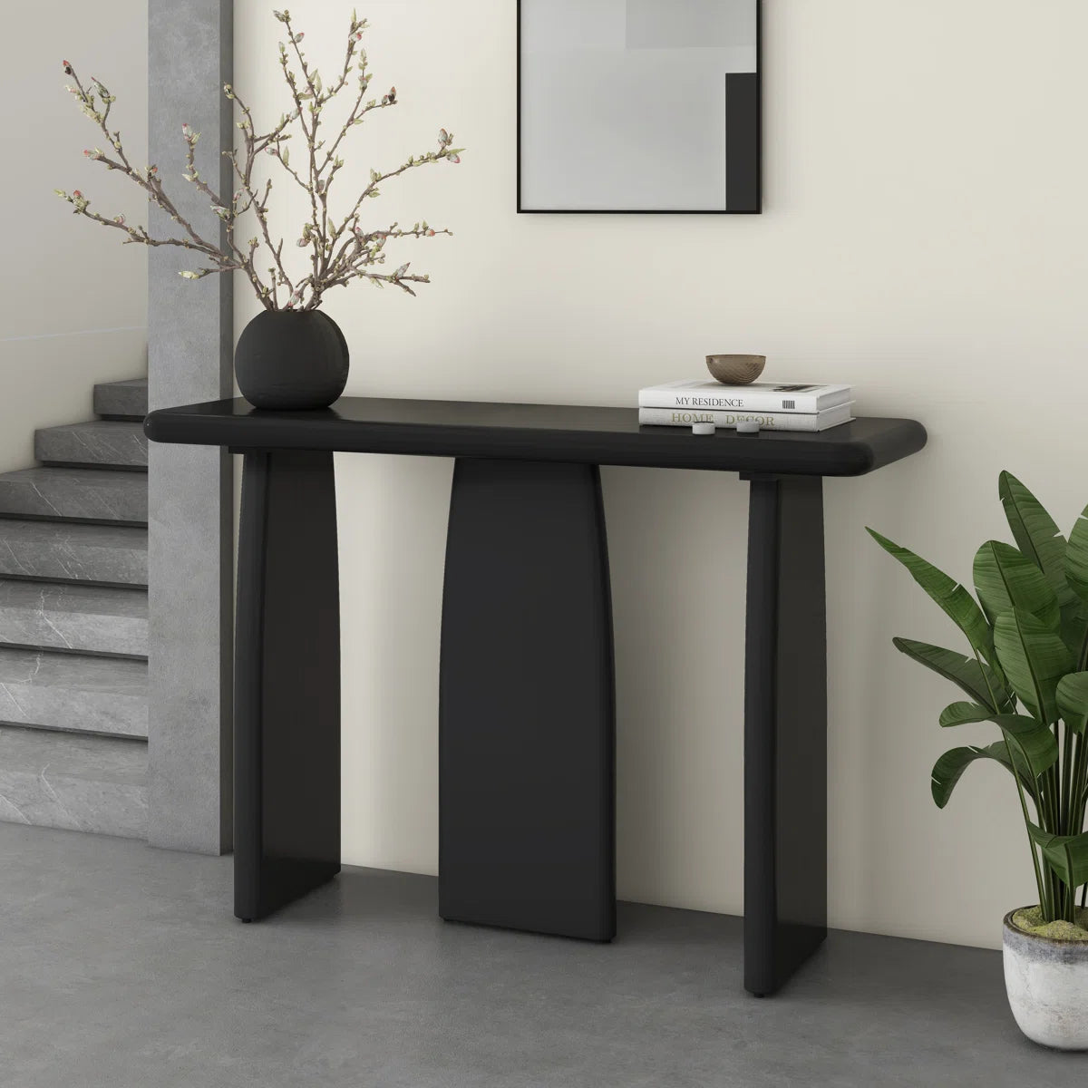 Ravion Modern Console Table with Triple-Pedestal Base, image 7