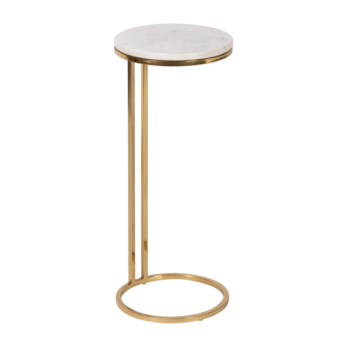 Aureo Marble Accent Table | White Marble & Gold Side Table, image 3