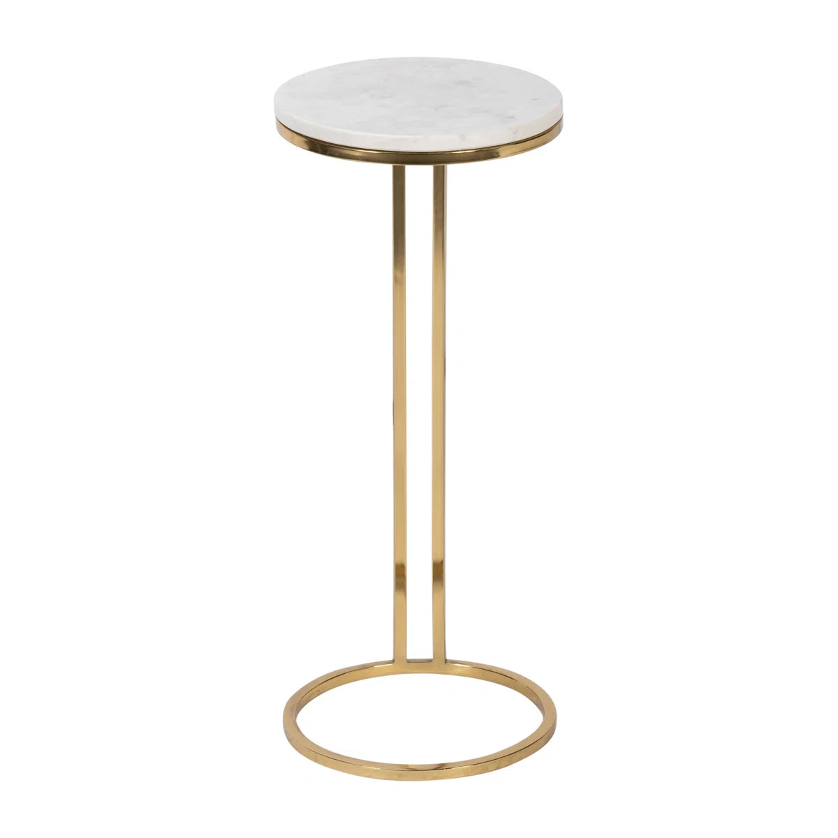 Aureo Marble Accent Table | White Marble & Gold Side Table, image 4