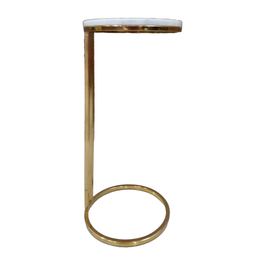 Aureo Marble Accent Table | White Marble & Gold Side Table, image 5