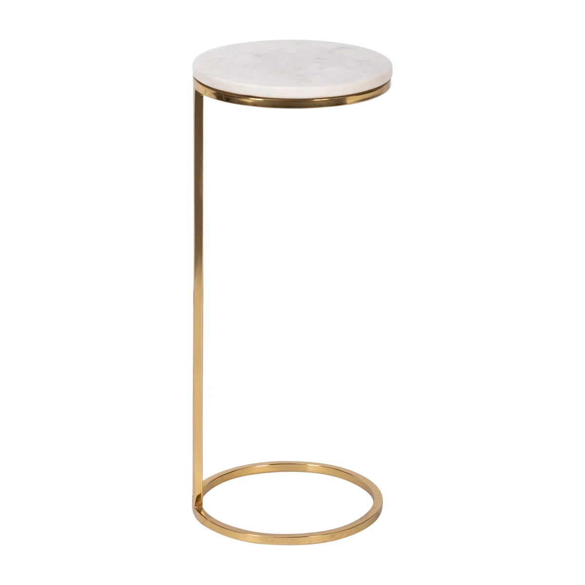 Aureo Marble Accent Table | White Marble & Gold Side Table, image 6