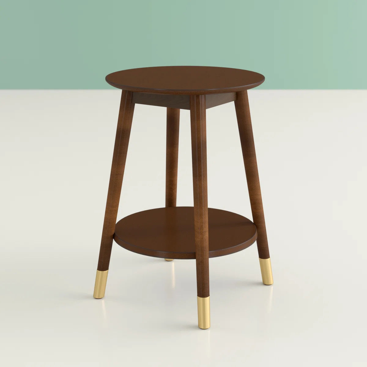 Elio 2-Tier End Table with Storage | Modern Round Side Table, image 3