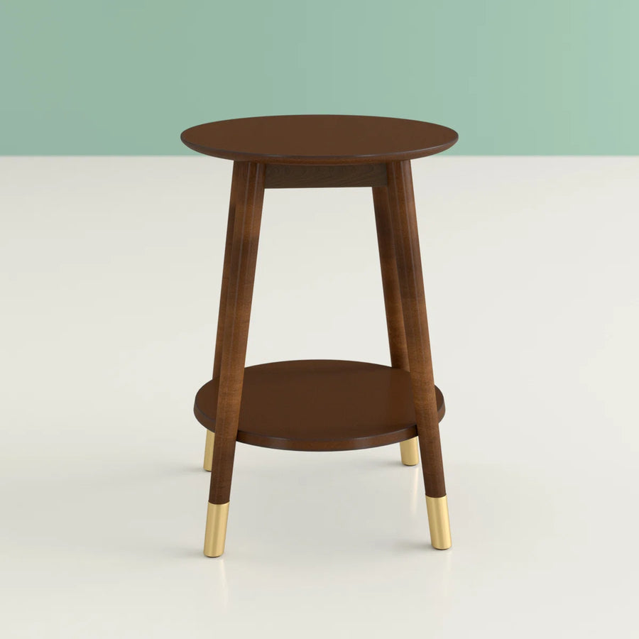 Elio 2-Tier End Table with Storage | Modern Round Side Table, image 4
