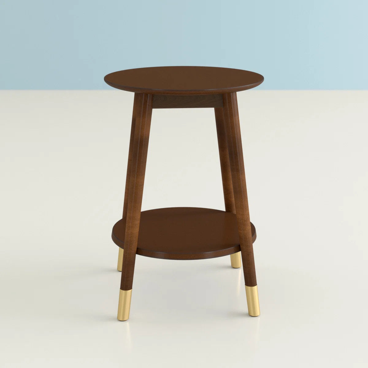 Elio 2-Tier End Table with Storage | Modern Round Side Table, image 5