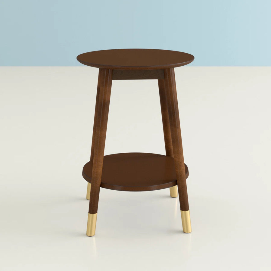Elio 2-Tier End Table with Storage | Modern Round Side Table, image 5