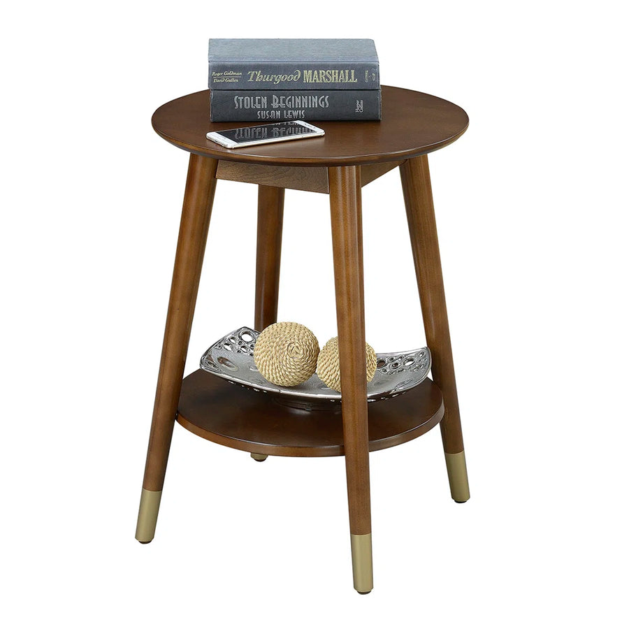 Elio 2-Tier End Table with Storage | Modern Round Side Table, image 6