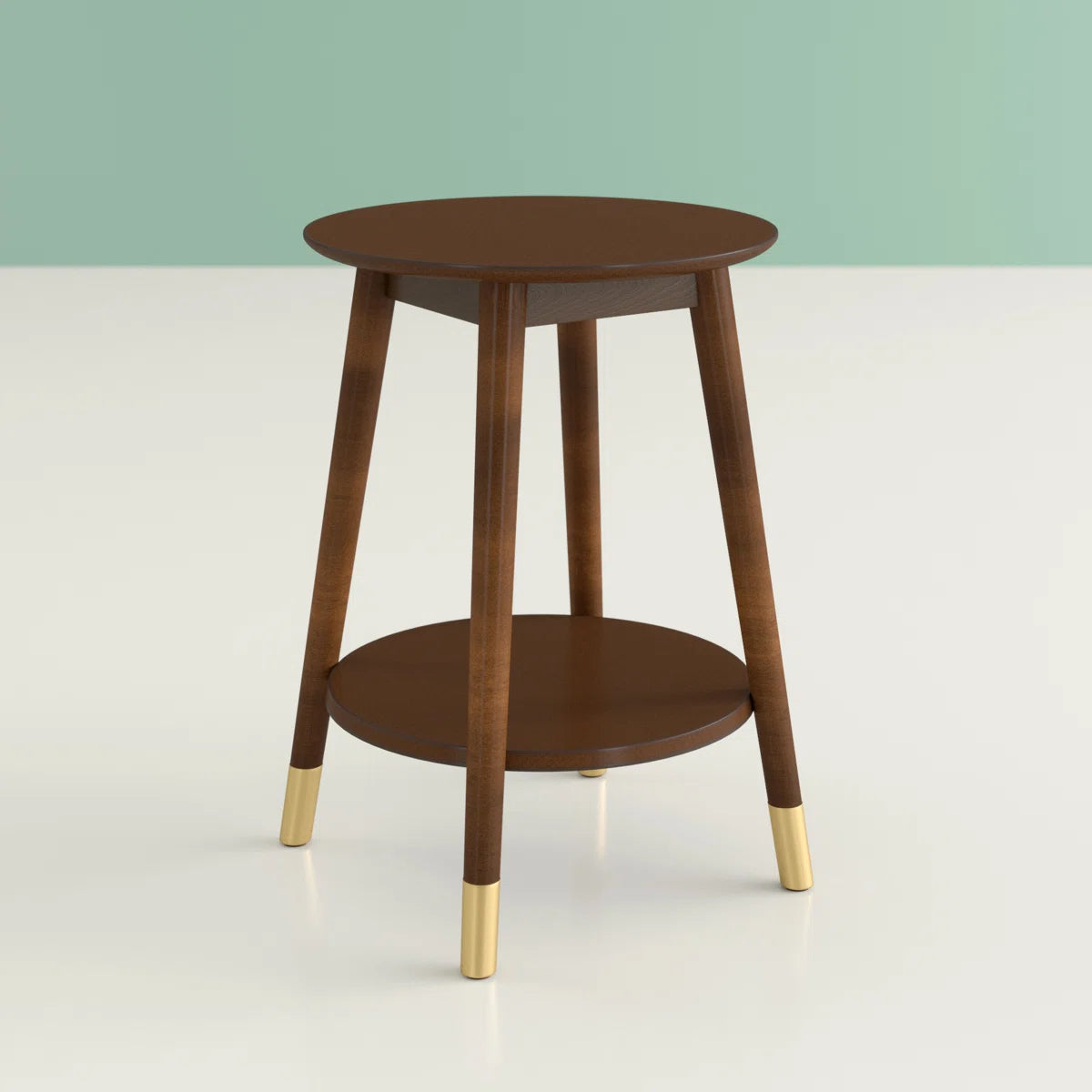 Elio 2-Tier End Table with Storage | Modern Round Side Table, image 7