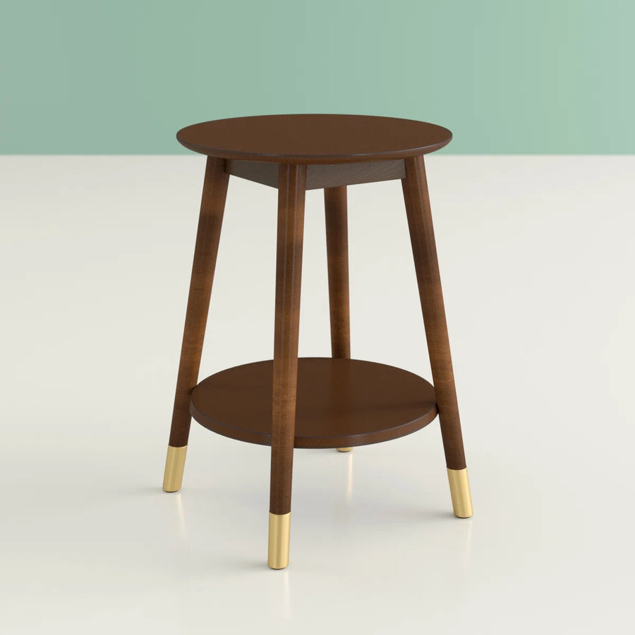 Elio 2-Tier End Table with Storage | Modern Round Side Table, image 7