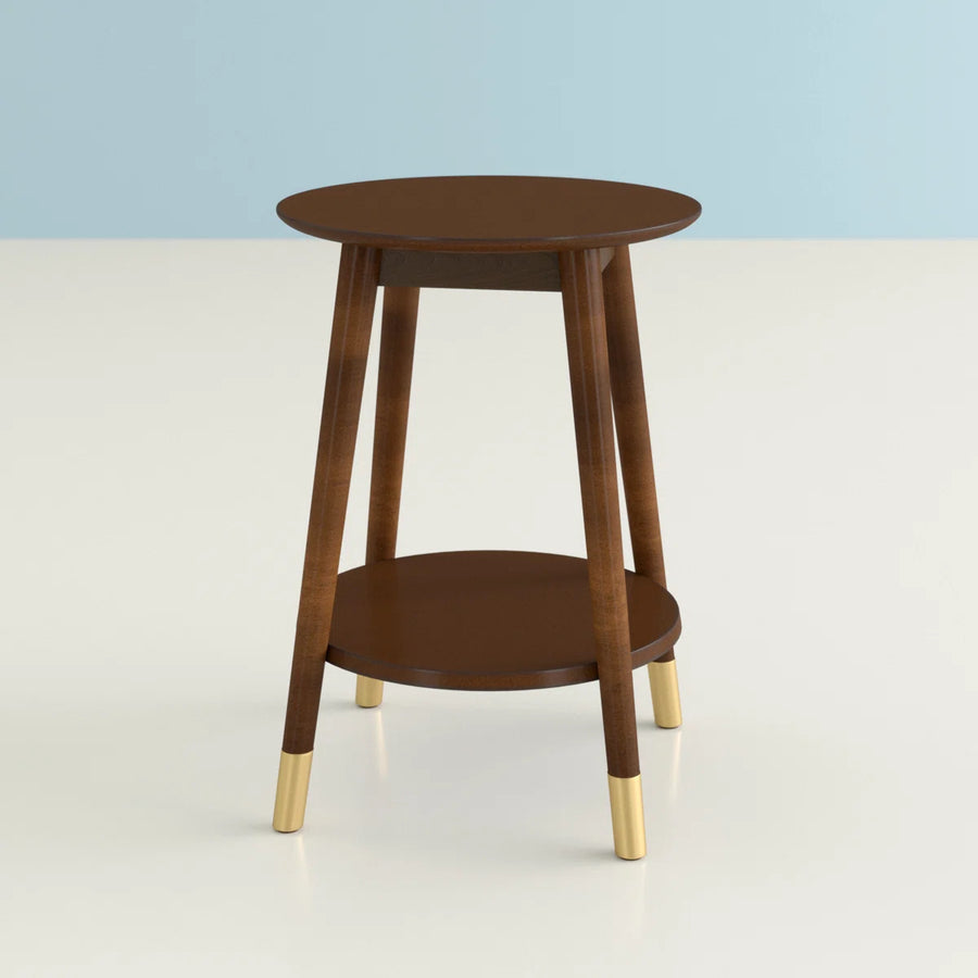 Elio 2-Tier End Table with Storage | Modern Round Side Table, image 8
