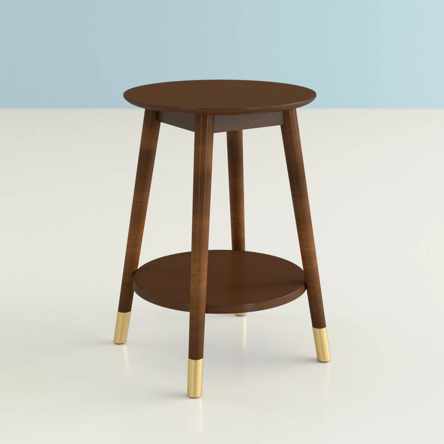 Elio 2-Tier End Table with Storage | Modern Round Side Table, image 9