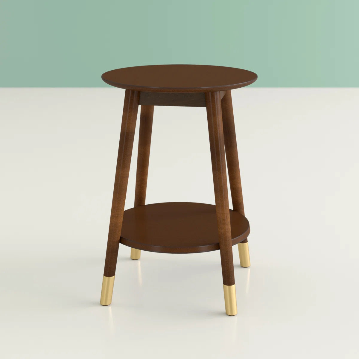 Elio 2-Tier End Table with Storage | Modern Round Side Table, image 10