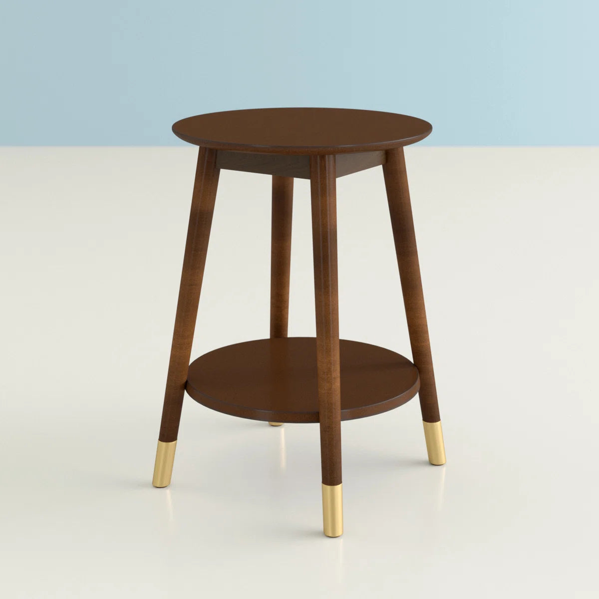 Elio 2-Tier End Table with Storage | Modern Round Side Table, image 11