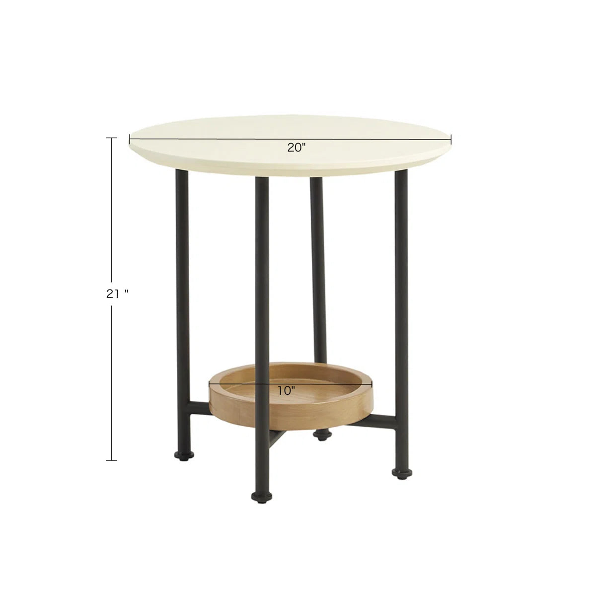 Cairo Round End Table with Storage | Modern Side Table, image 5