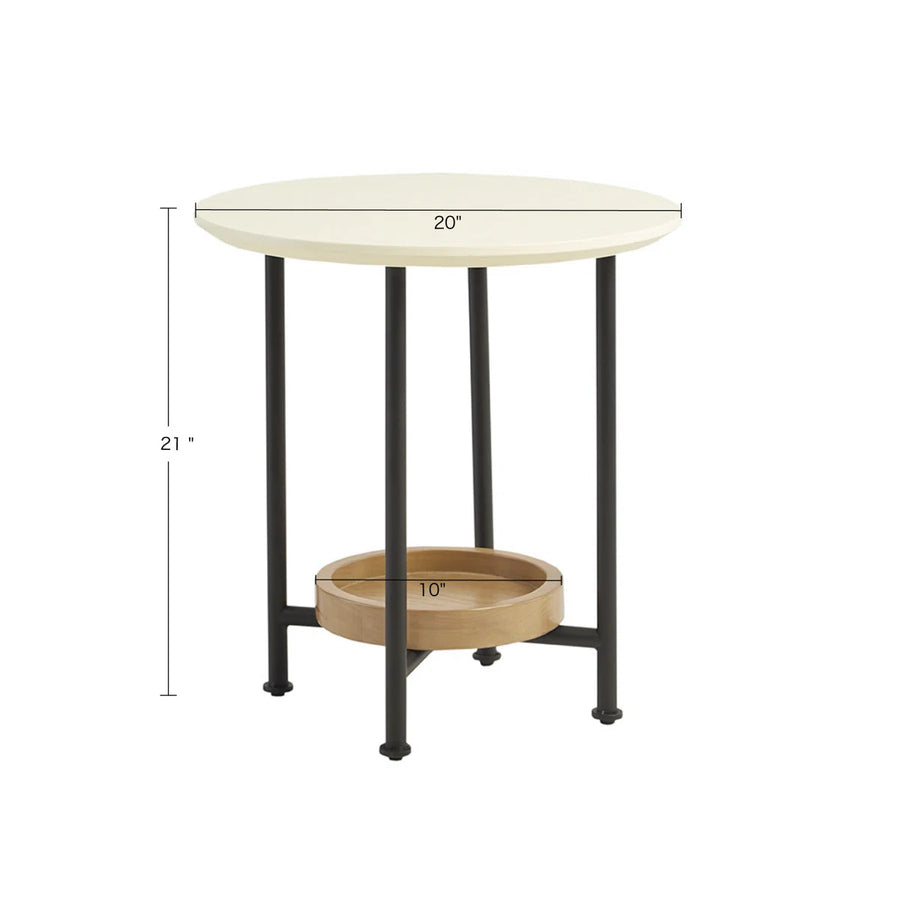Cairo Round End Table with Storage | Modern Side Table, image 5
