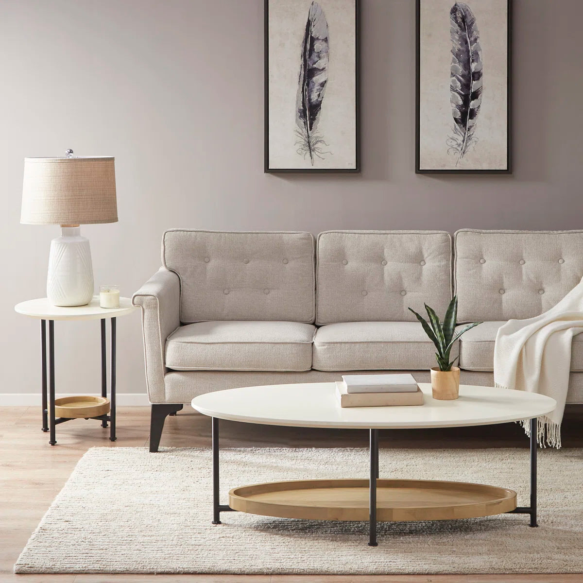 Cairo Round End Table with Storage | Modern Side Table, image 7