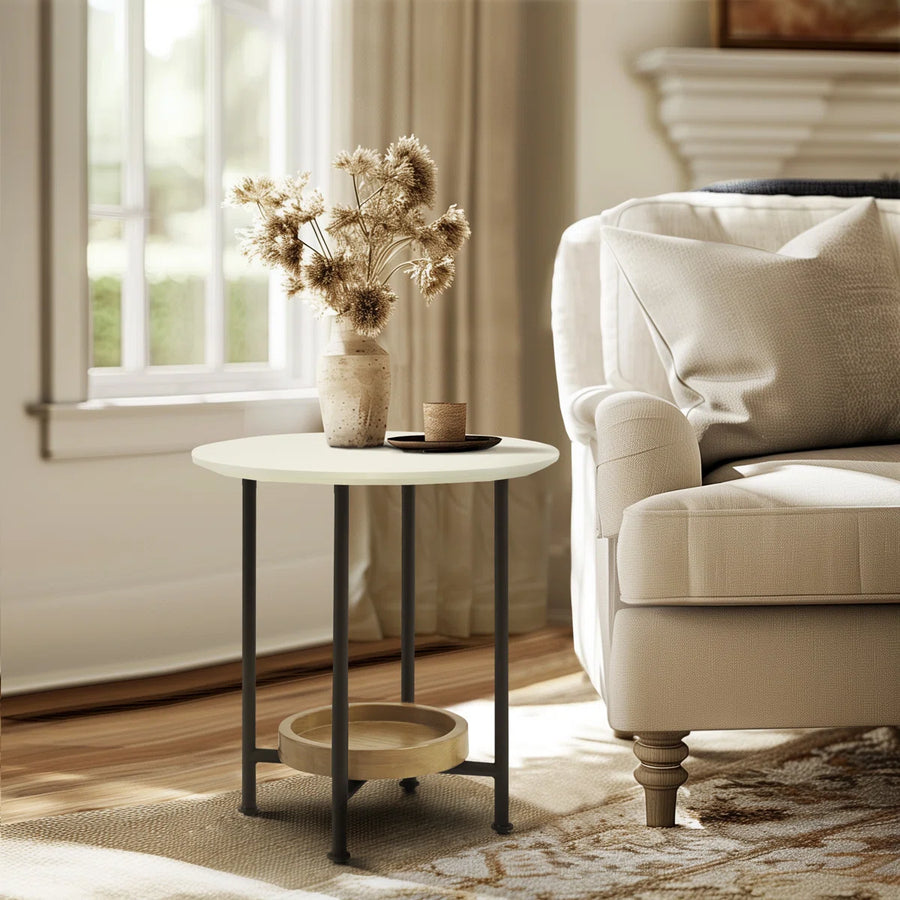 Cairo Round End Table with Storage | Modern Side Table, image 9