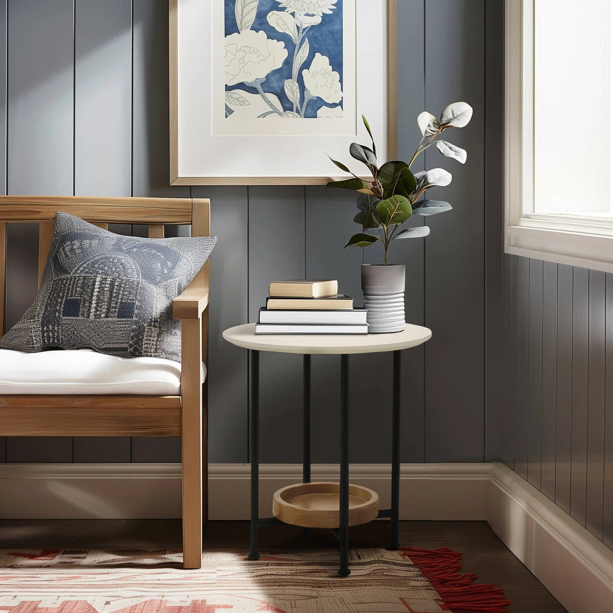 Cairo Round End Table with Storage | Modern Side Table, image 10