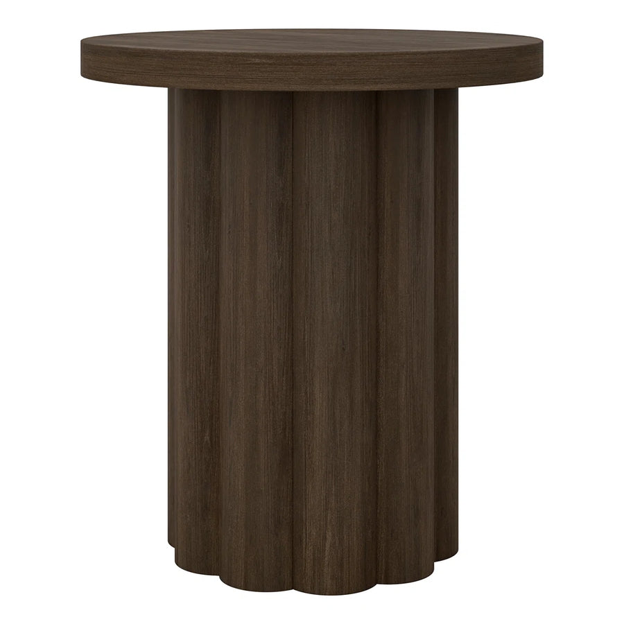 Rivo Round Fluted Side Table | Modern Pedestal End Table, image 7