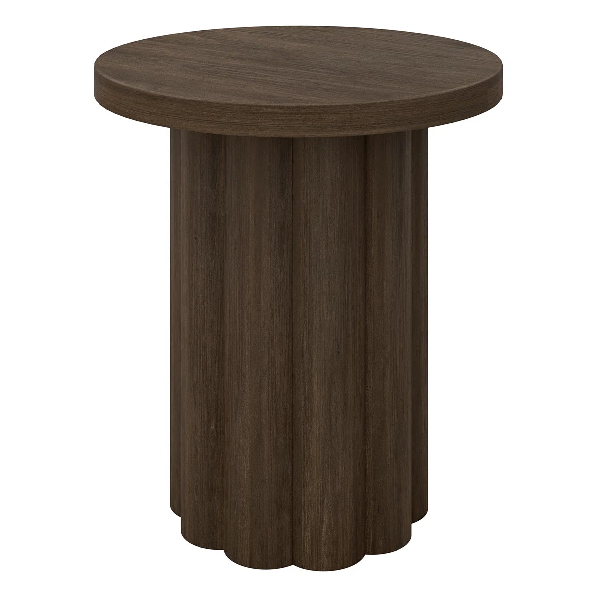 Rivo Round Fluted Side Table | Modern Pedestal End Table, image 3
