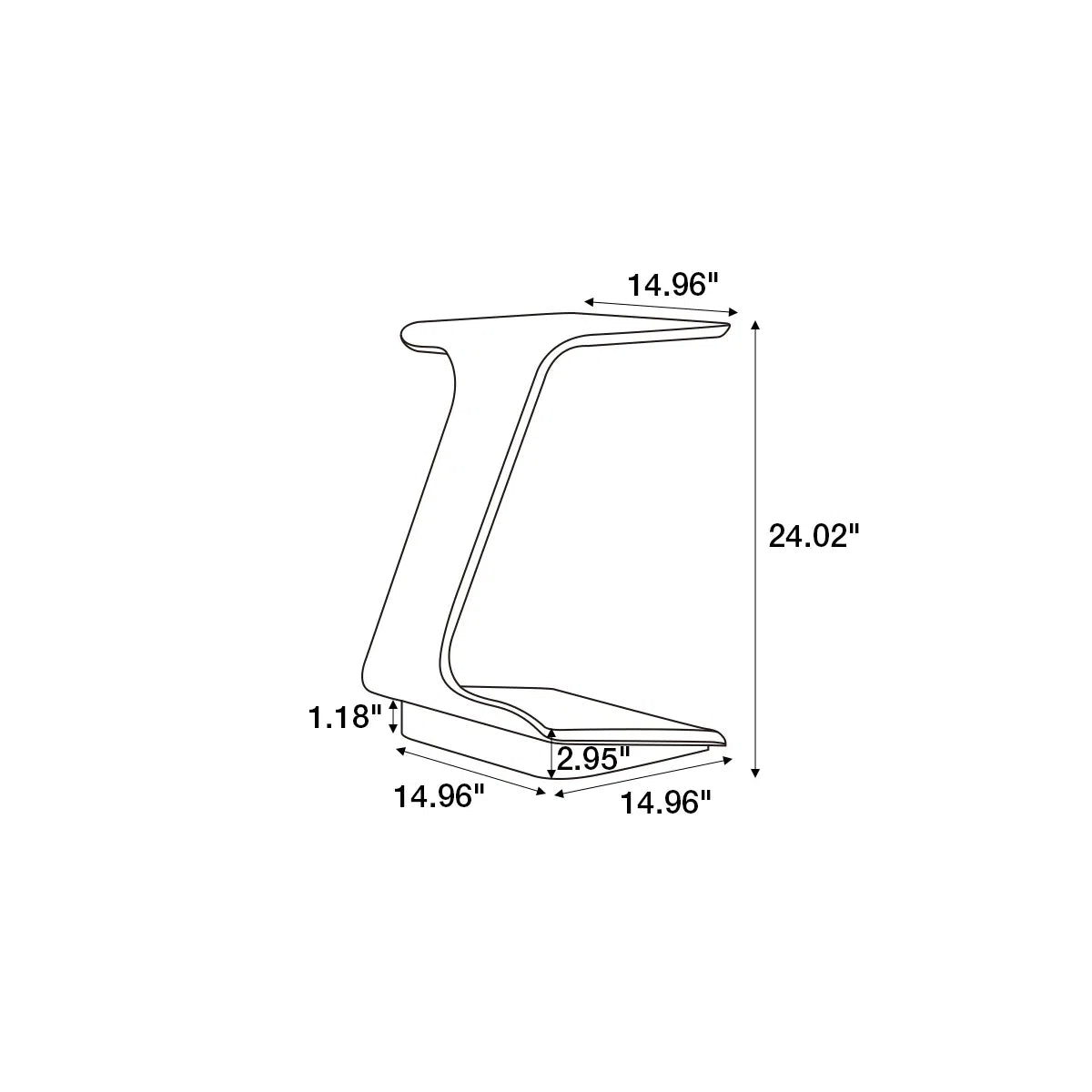 Velo C-Shaped Side Table with Wheels | Modern Mobile Sofa Table, image 7