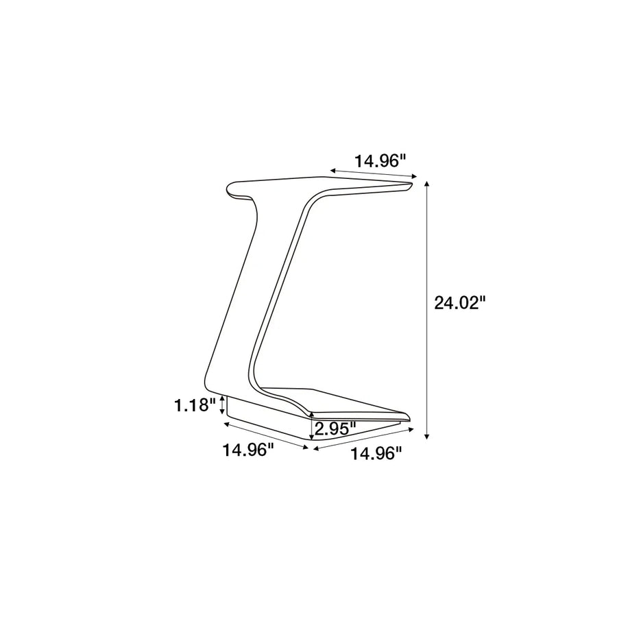Velo C-Shaped Side Table with Wheels | Modern Mobile Sofa Table, image 7