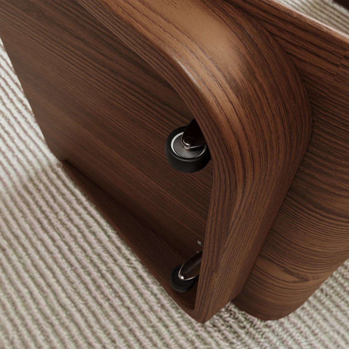 Velo C-Shaped Side Table with Wheels | Modern Mobile Sofa Table, image 4