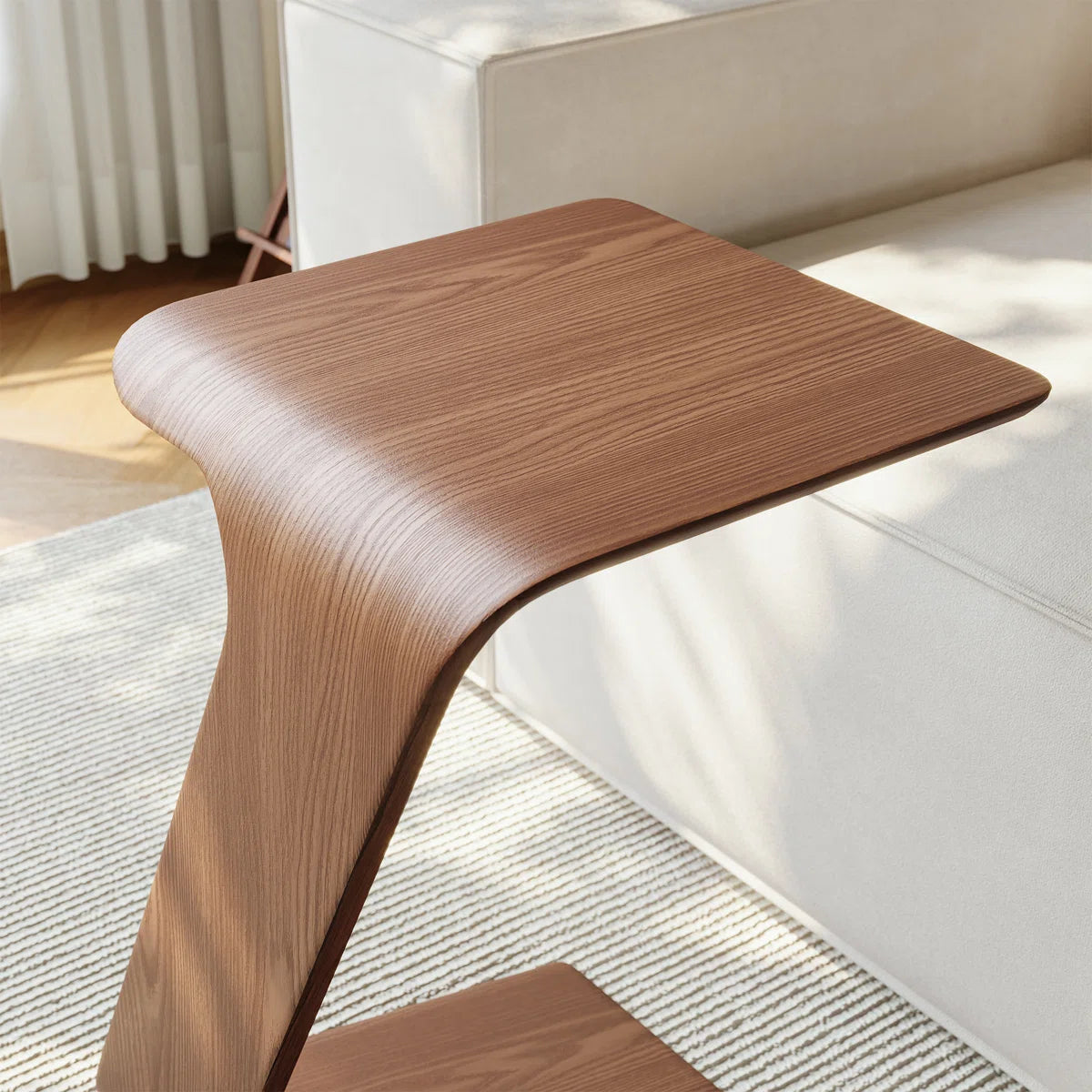 Velo C-Shaped Side Table with Wheels | Modern Mobile Sofa Table, image 5