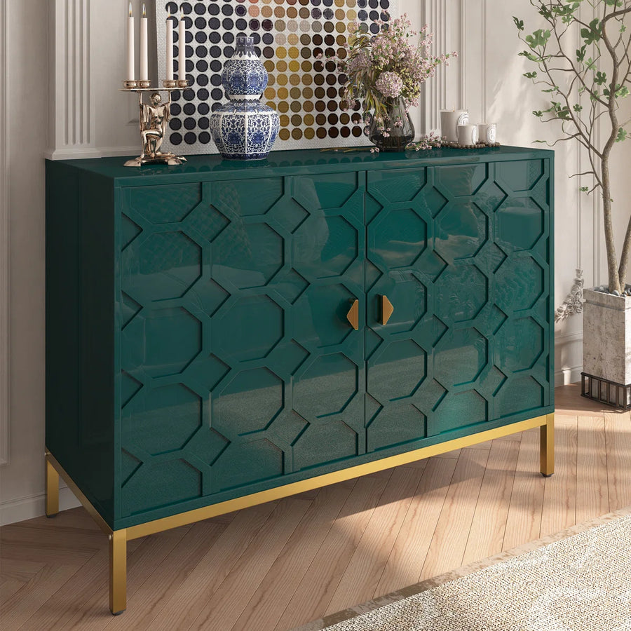 Mavren Modern Honeycomb 2-Door Accent Cabinet