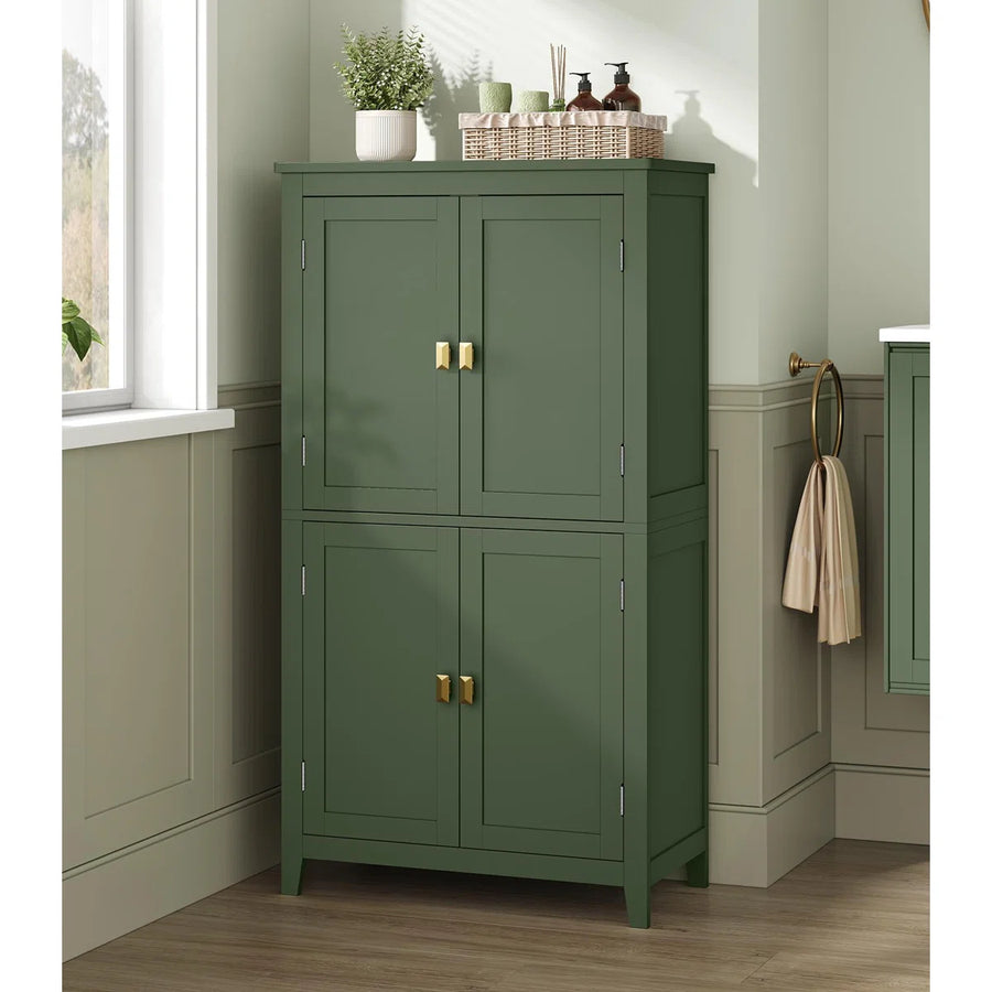 Elvane Modern 4-Door Tall Storage Cabinet with Adjustable Shelves