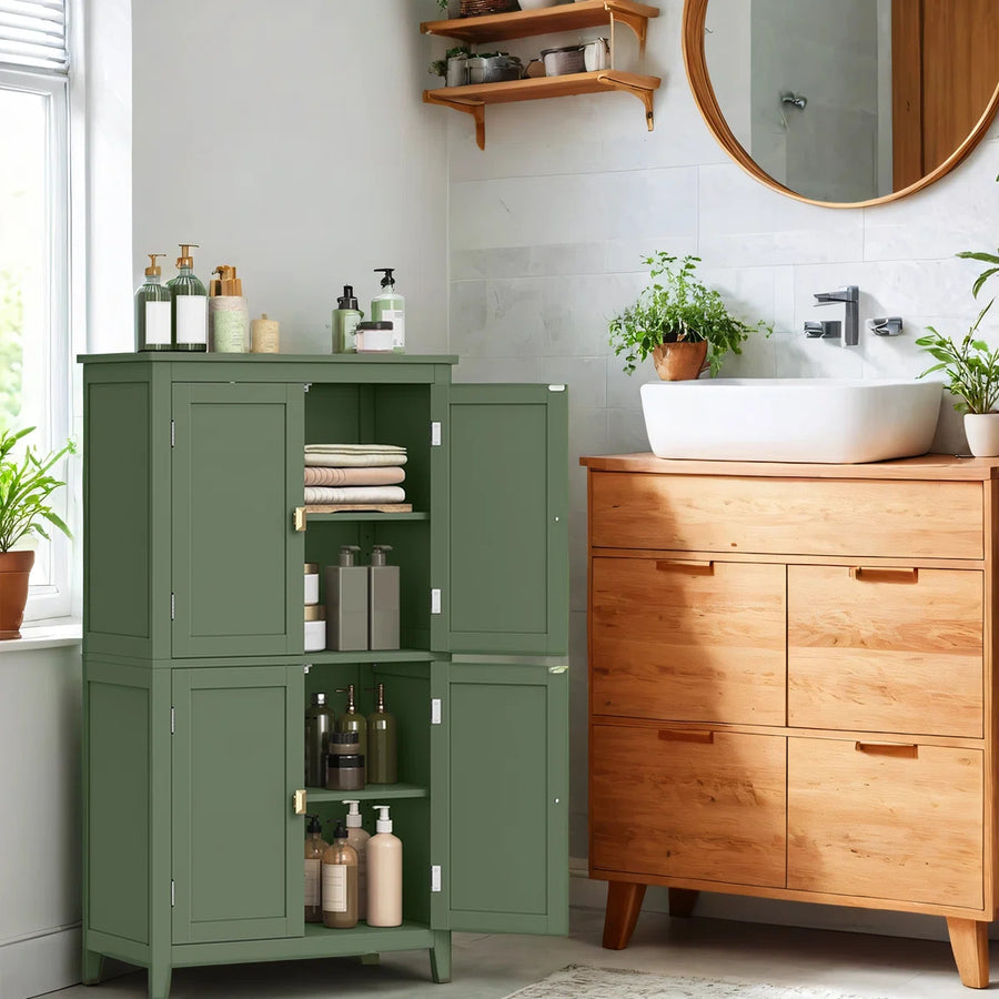 Elvane Modern 4-Door Tall Storage Cabinet with Adjustable Shelves, image 8