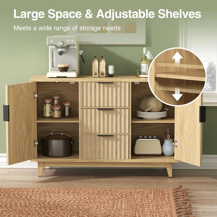 Varello Modern Fluted Sideboard with 2 Doors & 3 Drawers, image 7