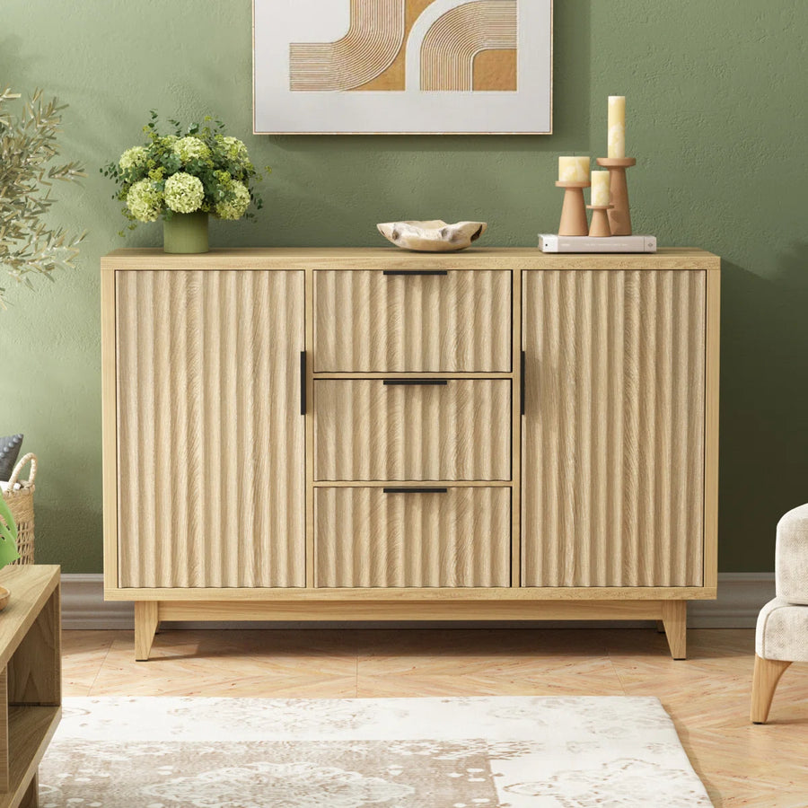 Varello Modern Fluted Sideboard with 2 Doors & 3 Drawers, image 8