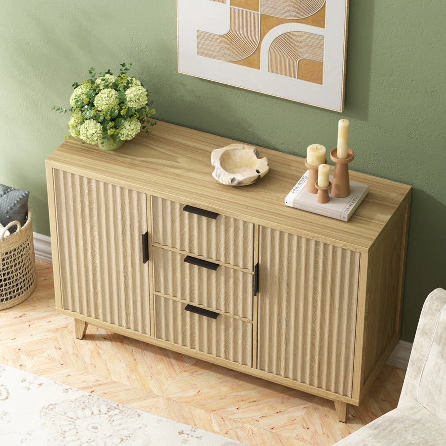 Varello Modern Fluted Sideboard with 2 Doors & 3 Drawers, image 10