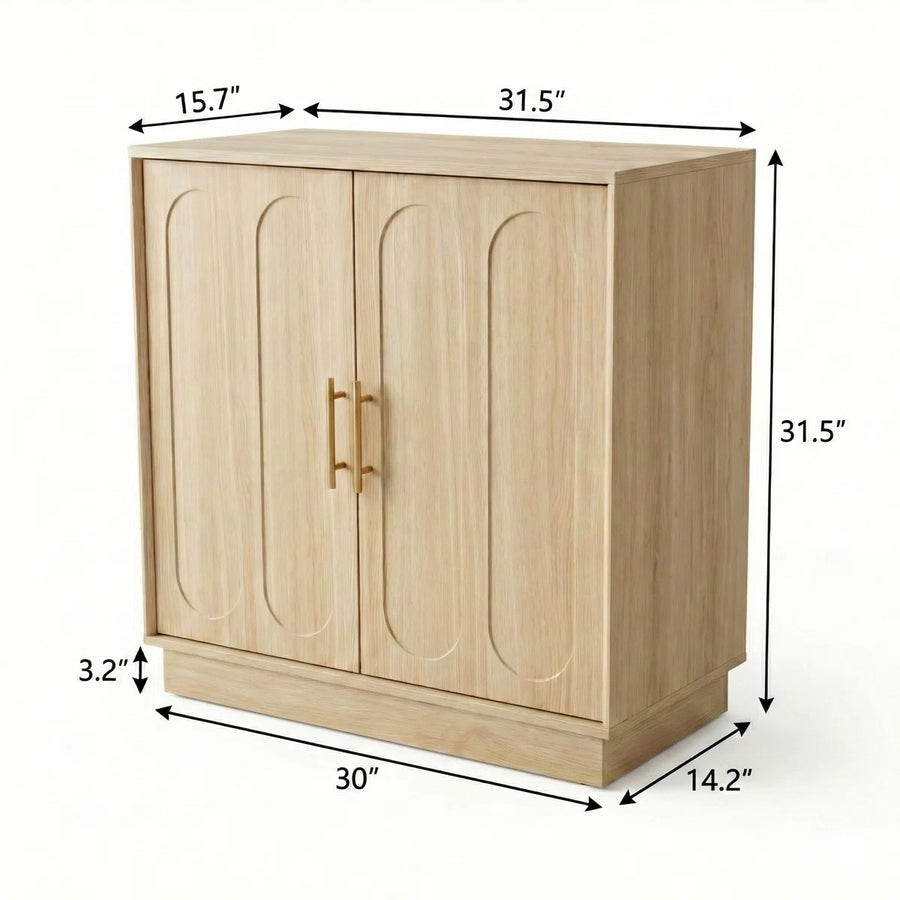 Cavira Modern Fluted 2-Door Accent Cabinet with Gold Accents, image 5