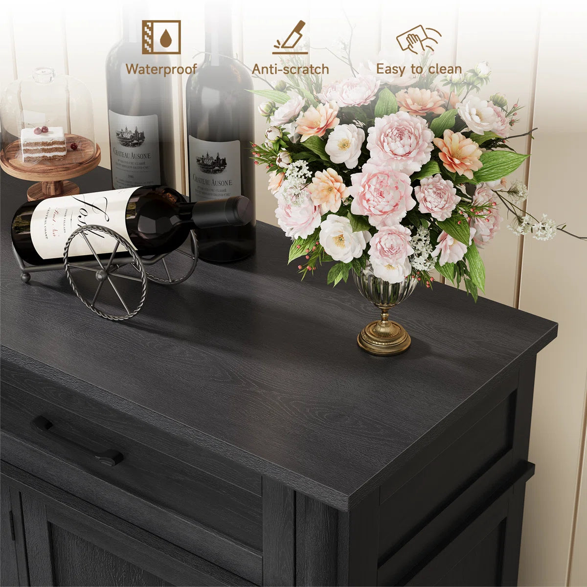 Marcellis Modern 2-Drawer Buffet Sideboard with Adjustable Shelves, image 12