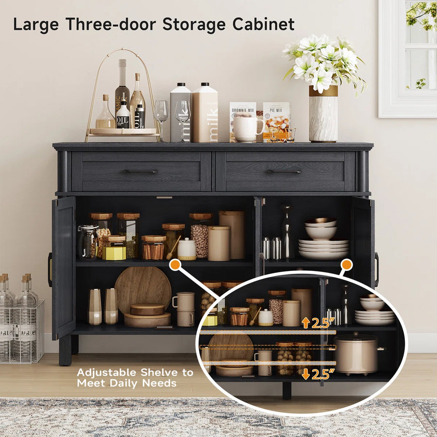 Marcellis Modern 2-Drawer Buffet Sideboard with Adjustable Shelves, image 14