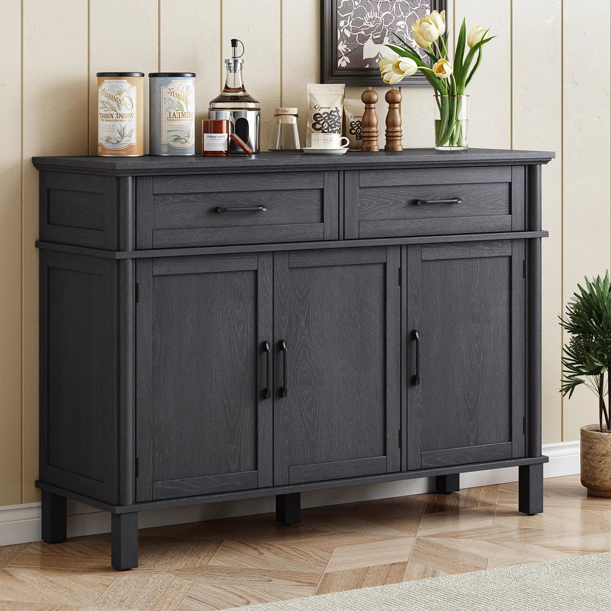 Marcellis Modern 2-Drawer Buffet Sideboard with Adjustable Shelves, image 15