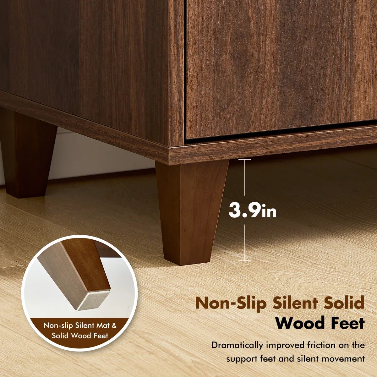 Ravelle Modern Fluted 3-Drawer Sideboard with Adjustable Shelf, image 6