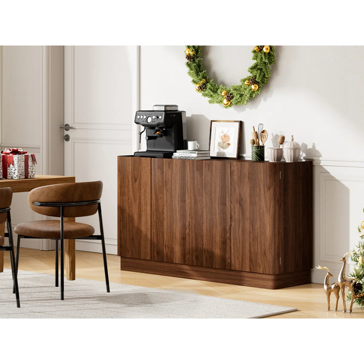 Norvella Modern 4-Door Buffet Sideboard with Storage, image 4