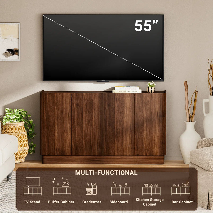 Norvella Modern 4-Door Buffet Sideboard with Storage, image 5
